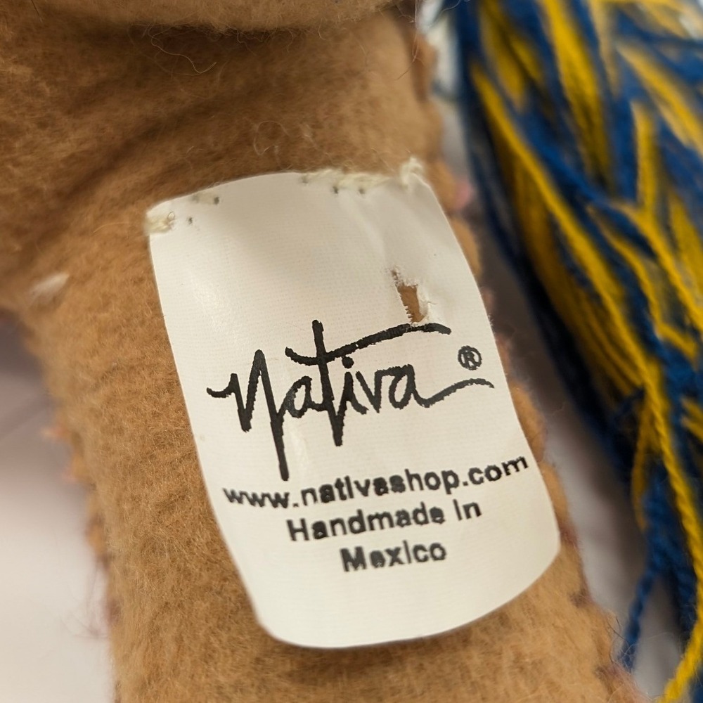 Nativa Handmade Wool Mexican Folk Art Stuffed Horse Embroidered Boho Decor - Picture 8 of 9